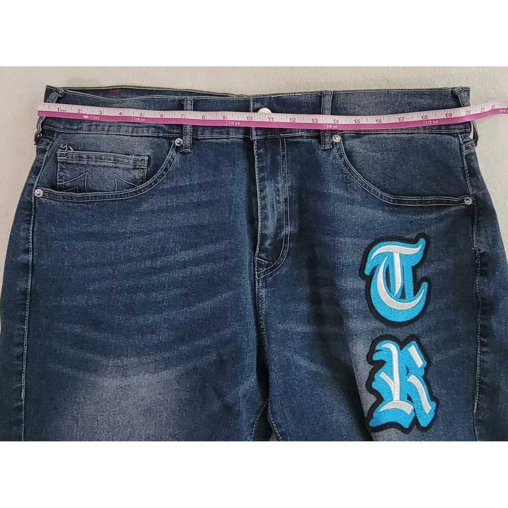 TRUE RELIGION Men's Blue Medium Wash Denim Shorts Relaxed Baggy Size W38 NWT